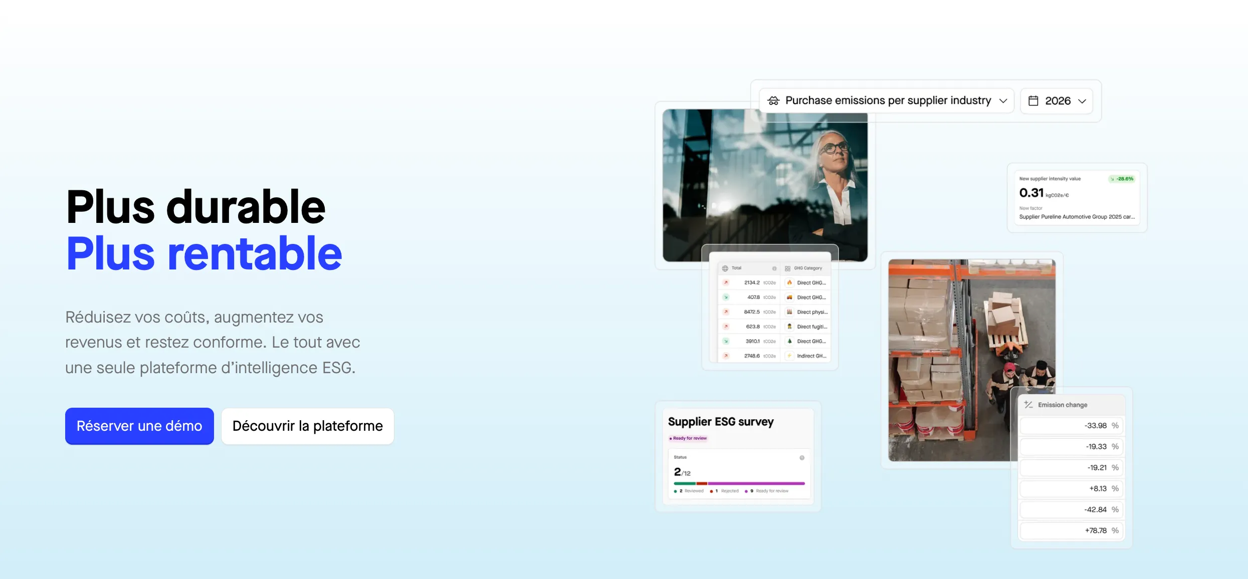 Sweep homepage - Logiciel ESG