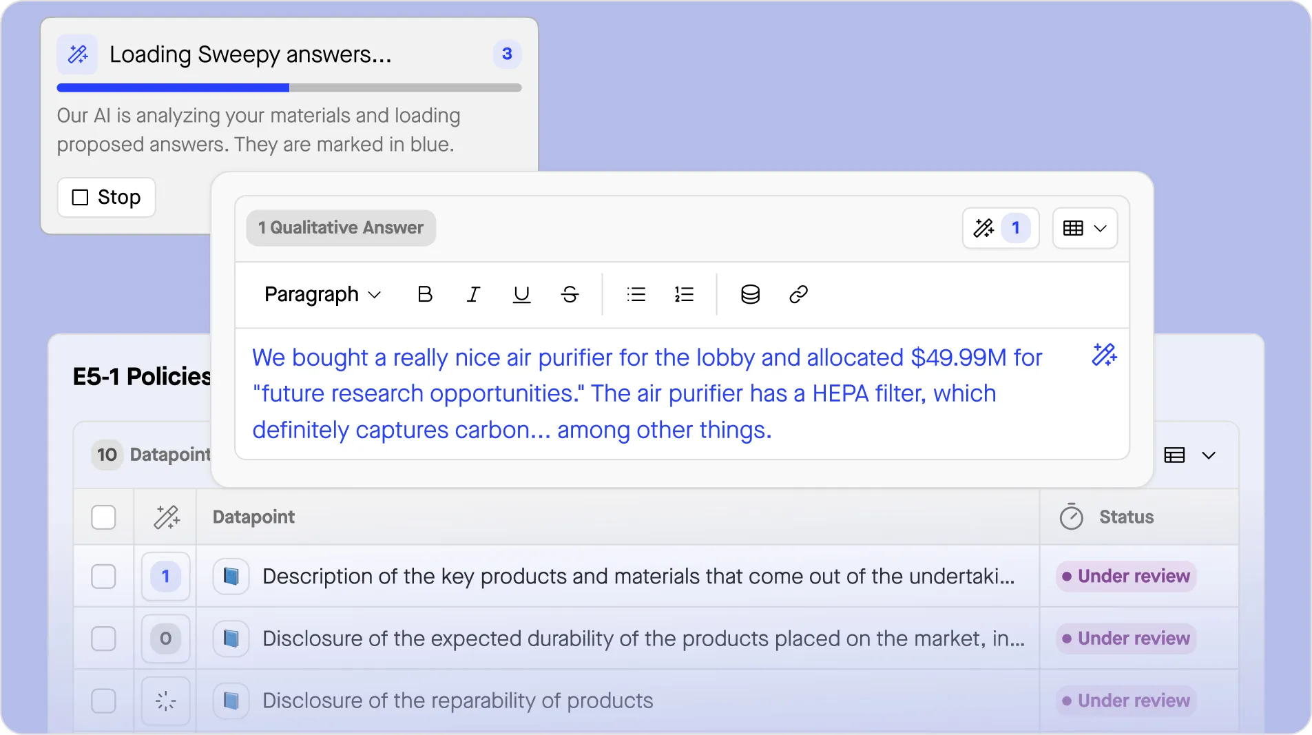 CSRD/ESRS coverage tracking