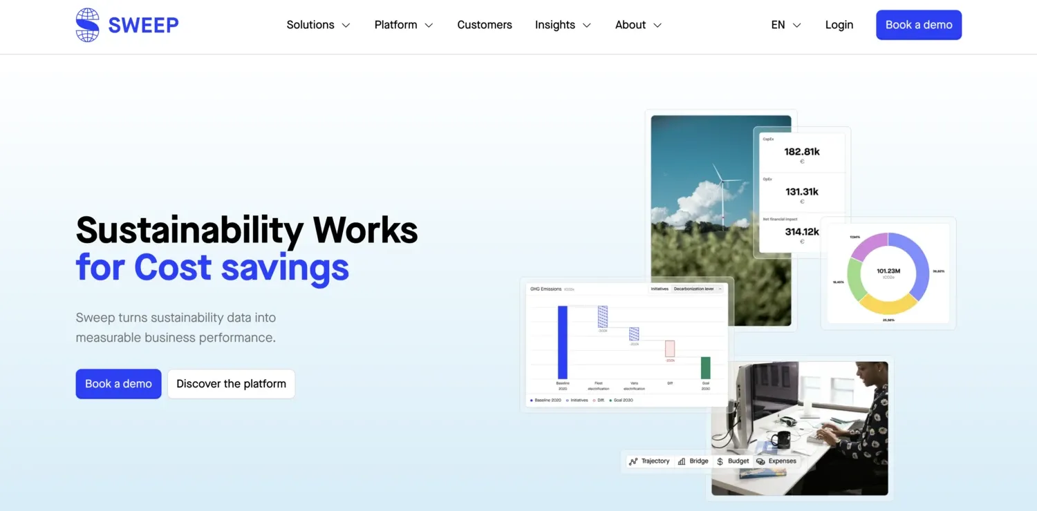 Screenshot of Sweep platform