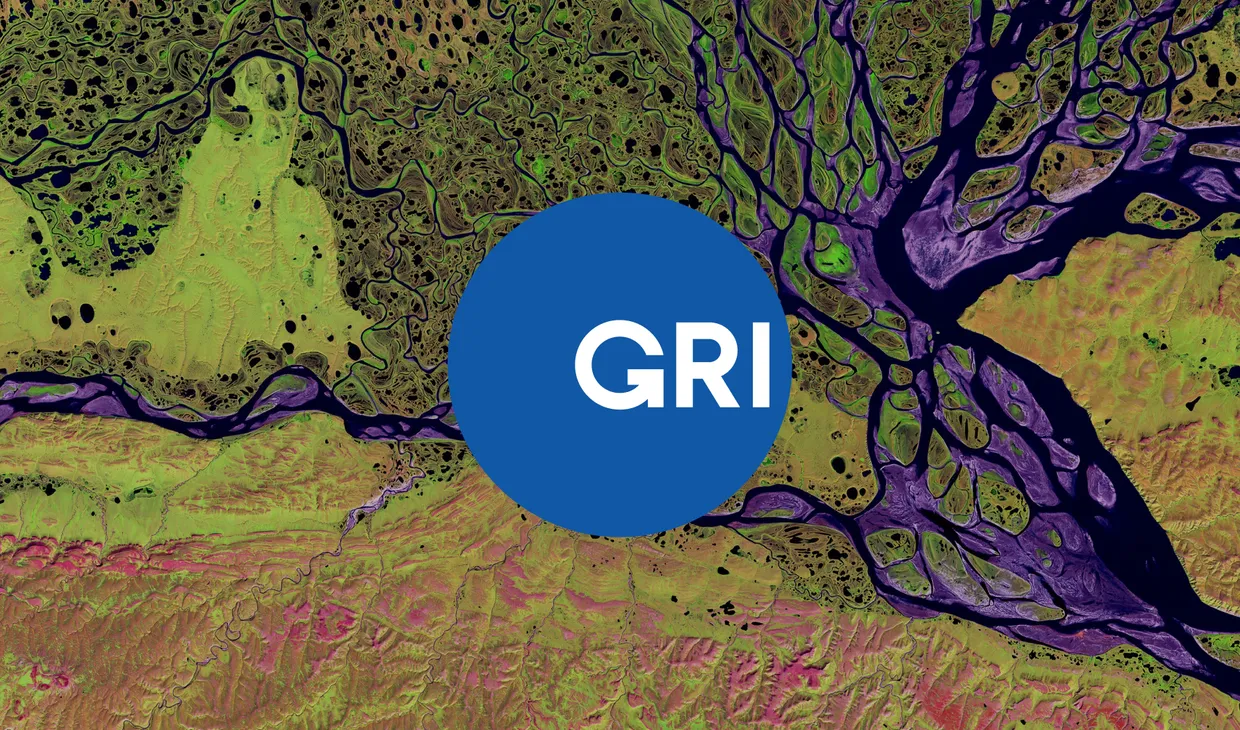 GRI logo on river background